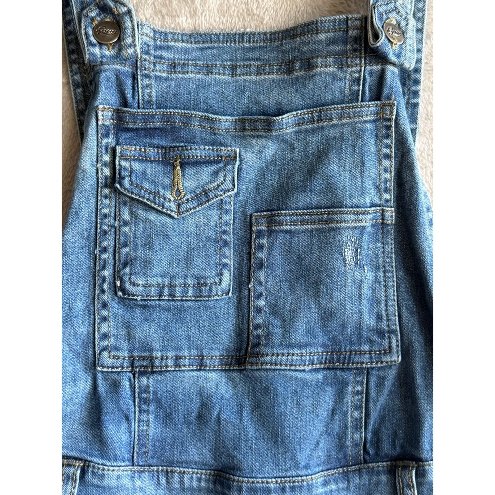 Gum Denim Overalls Womens Size 16 Medium Slim Fit Medium Wash Blue Bib Pocket - Picture 3 of 13